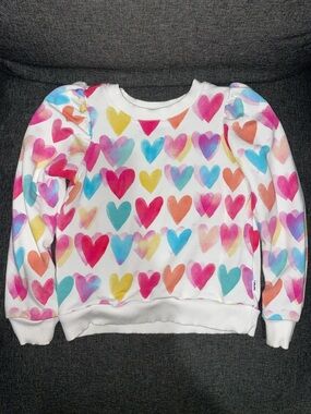 Little Sleepies Hearts Puff Sleeve Sweatshirt